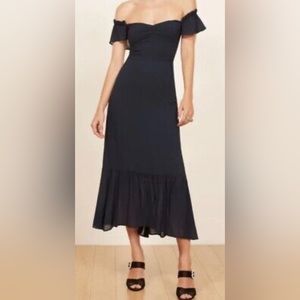 Reformation Butterfly Dress, Navy